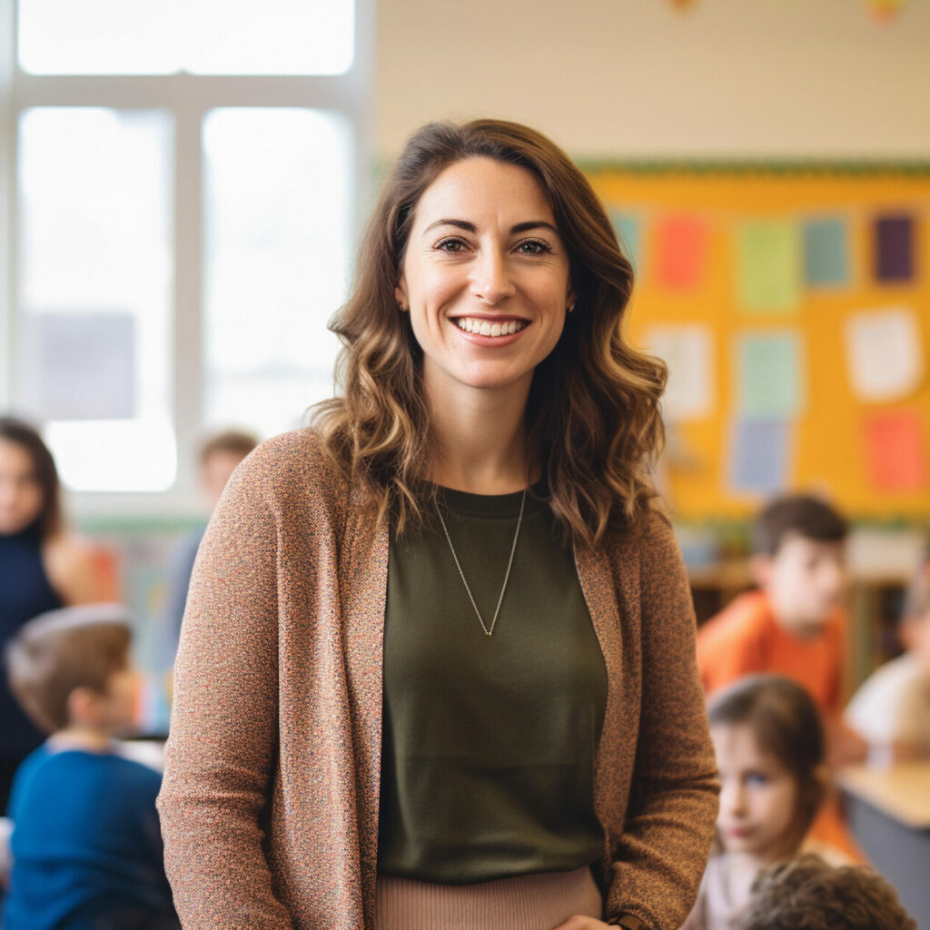 teacher in classroom with students