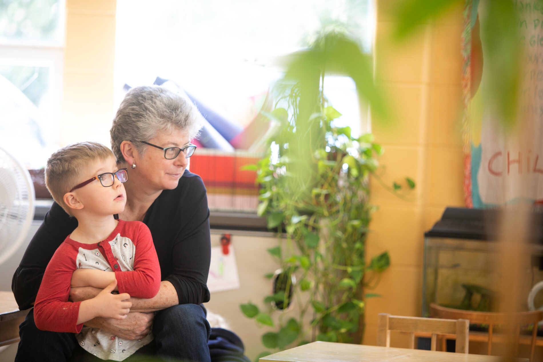 grandmother with child