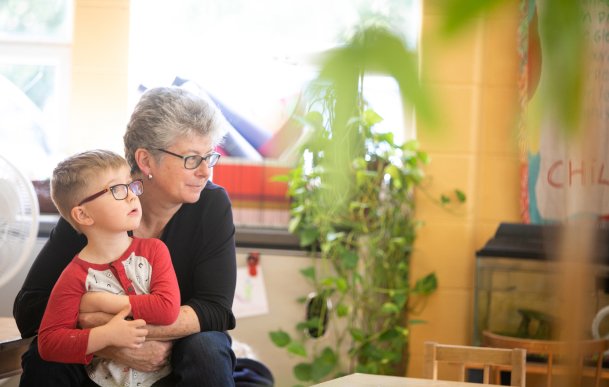 grandmother and child